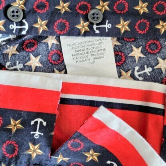 KORET - Nautical Red white and Blue Button Down Shirt Women’s Sz M - Picture 9 of 9
